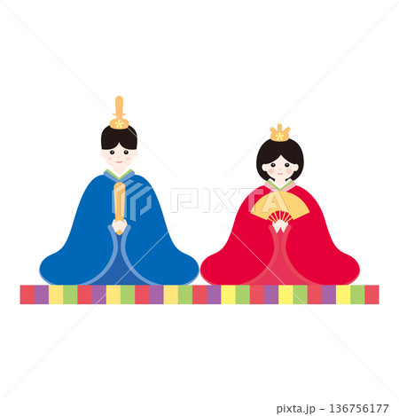 可愛い雛人形のイラスト 可愛い雛人形のイラスト 136756177