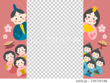 Cute Hina doll frame for Hinamatsuri Cute Hina doll frame for Hinamatsuri 136756196
