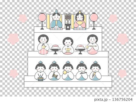 雛祭雛人偶插圖 136756204