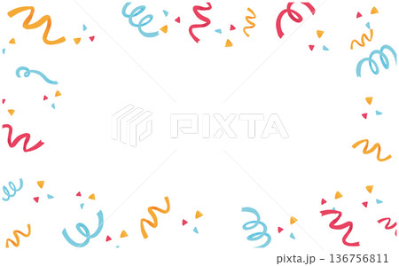 リボンの舞うカラフルなキャンペーン背景 136756811