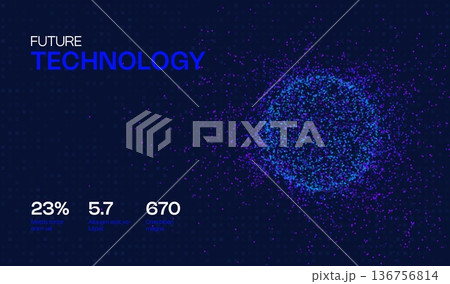 Ai tech background with abstract dot sphere pattern. Design education, big data, future digital network, business connect and science concept for banner, web or presentation. Ai tech background with abstract dot sphere pattern. Design education, big data, future digital network, business connect and science concept for banner, web or presentation. 136756814