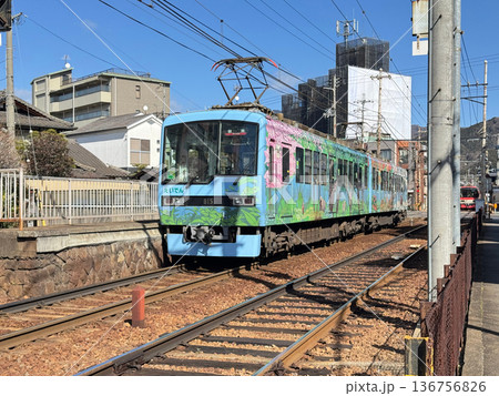 元田中駅に停車する叡山電鉄800系電車 元田中駅に停車する叡山電鉄800系電車 136756826