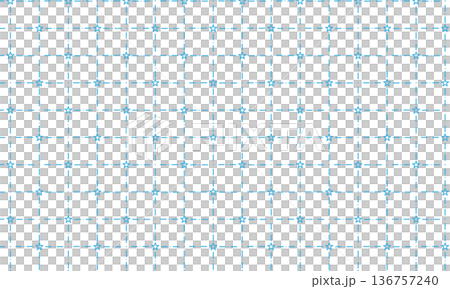 角が丸い線でできた星と破線でできたクロスした四角いグリッド 136757240