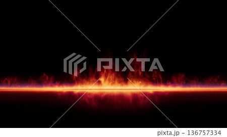 暗闇に渦巻く抽象的な炎 136757334