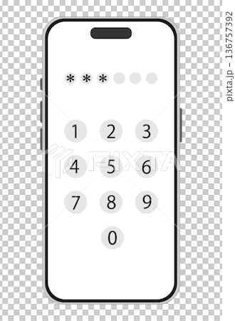 スマホのロック画面　暗証番号 136757392