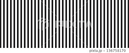 Repeated vertical black parallel straight lines isolated on white background. Simple striped print. Prison bar texture. Vector graphic minimalist illustration Repeated vertical black parallel straight lines isolated on white background. Simple striped print. Prison bar texture. Vector graphic minimalist illustration 136758170