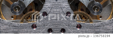 old clockwork, metal gears close up old clockwork, metal gears close up 136758194