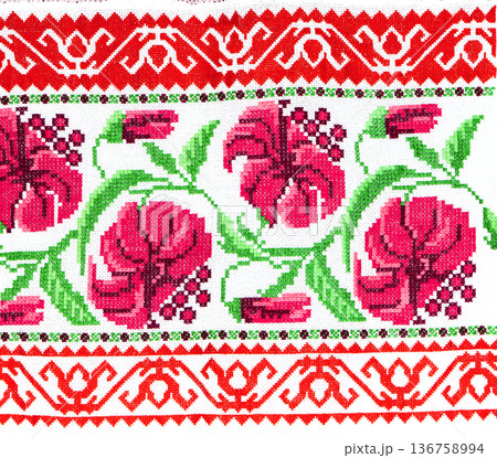 Ukrainian embroidery, folk arts and crafts 136758994