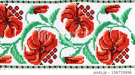 Ukrainian embroidery, folk arts and crafts 136758996