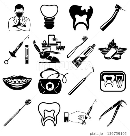 Set Dental Services Icons 136759195