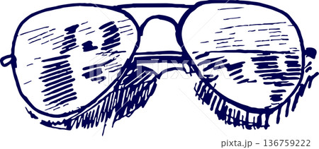 手描きイラスト スケッチ サングラス 手描きイラスト スケッチ サングラス 136759222