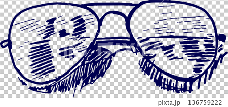 Hand drawn illustration sketch sunglasses Hand drawn illustration sketch sunglasses 136759222