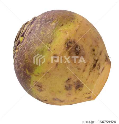 Fresh Turnip Swede isolated over white background. 136759420