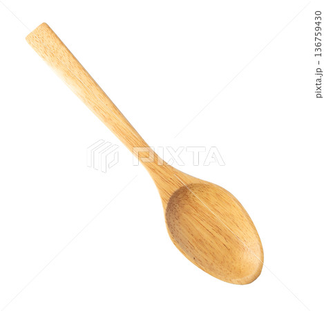 Wooden spoon isolated on a white background 136759430