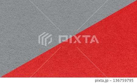 Gray paper texture two color background with red diagonal split and copy space for template, banner, presentation 136759795