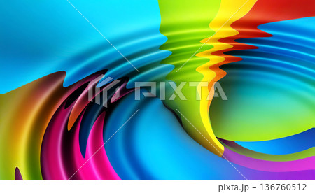 Bright abstract colorful liquid background, circles from a drop on multicolor water Bright abstract colorful liquid background, circles from a drop on multicolor water 136760512