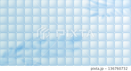 Blue bathroom tile wall background. ceramic kitchen floor, square mosaic 3d pattern 136760732