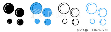 Soap foam bubbles vector icon. Fizzy drink, champagne pictogram, oxygen bubbles design Soap foam bubbles vector icon. Fizzy drink, champagne pictogram, oxygen bubbles design 136760746