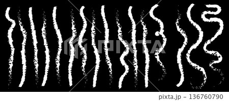 Scribble pen scratches set. Doodle pencil stroke, hand drawn underline marks 136760790