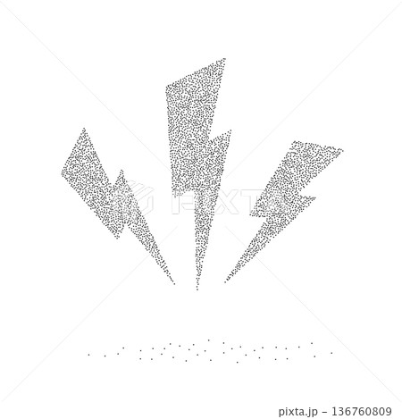 Halftone lightning bolt, lightening energy flash 136760809