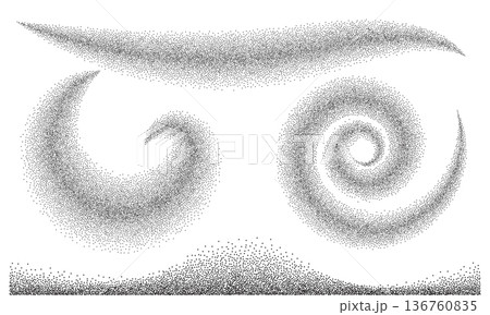 Noise grain gradient background, dot pattern spray effect set Noise grain gradient background, dot pattern spray effect set 136760835