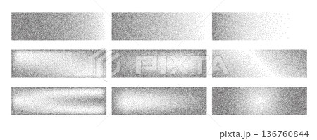 Noise grain gradient background, dot pattern spray effect set 136760844