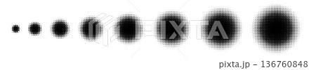 Halftone circle dot pattern, round stipple y2k gradient 136760848