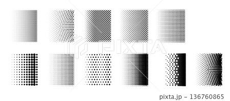 Dot halftone pattern, square pixel gradient abstract backgrounds 136760865