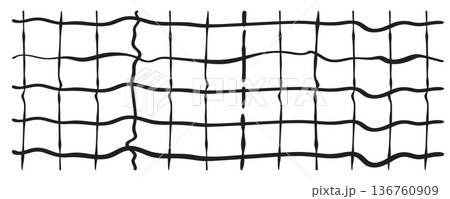 Hand drawn grid vector pattern. Check line background, stripe texture 136760909