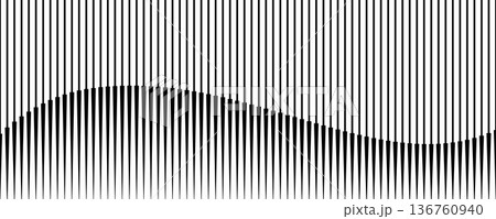 Vertical line wave pattern, stripe gradient background. abstract black geometric design 136760940