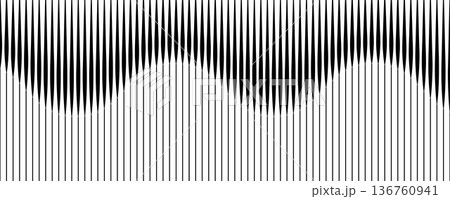 Vertical line wave pattern, stripe gradient background. abstract black geometric design 136760941