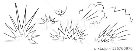 Cartoon line effects icon set. Manga speed elements, movement, burst, sketched motion Cartoon line effects icon set. Manga speed elements, movement, burst, sketched motion 136760976
