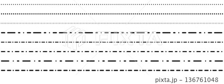 Straight dash line set. Pencil borders design 136761048