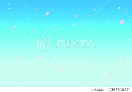桜吹雪 青空 桜吹雪 青空 136761657