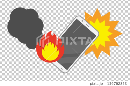 故障して発火するスマホ 136762858