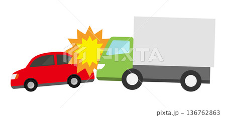 トラックと車の追突事故 トラックと車の追突事故 136762863