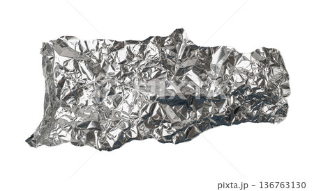 Aluminum Foil Torn Paper Edge Isolated, Wrinkled Aluminium Paper Pattern, Crumpled Tin Material Piece Aluminum Foil Torn Paper Edge Isolated, Wrinkled Aluminium Paper Pattern, Crumpled Tin Material Piece 136763130