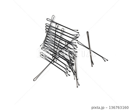 Black hairpin isolated. Hair pins or hairclips Black hairpin isolated. Hair pins or hairclips 136763160