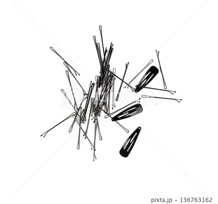 Black hairpin isolated. Hair pins or hairclips 136763162