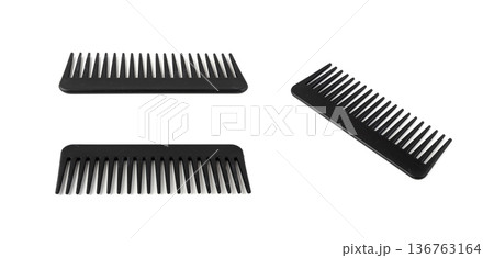 Black plastic comb isolated Black plastic comb isolated 136763164