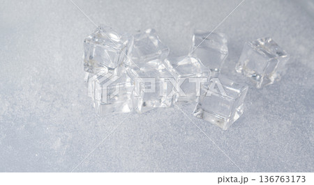 Frost texture close-up. Small ice crystals macro Frost texture close-up. Small ice crystals macro 136763173