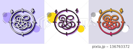 Stress line icon. Halftone dotted pattern. Gradient icon with grain shadow. Anxiety depression target sign. Mental health symbol. Line stress icon. Various designs. Vector 136763372