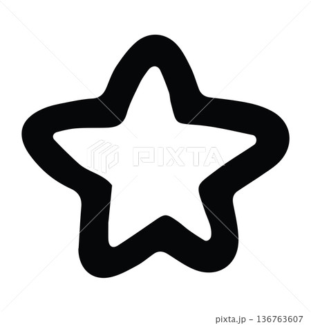 Star Hand Drawn w Black and White Thick Lines Star Hand Drawn w Black and White Thick Lines 136763607