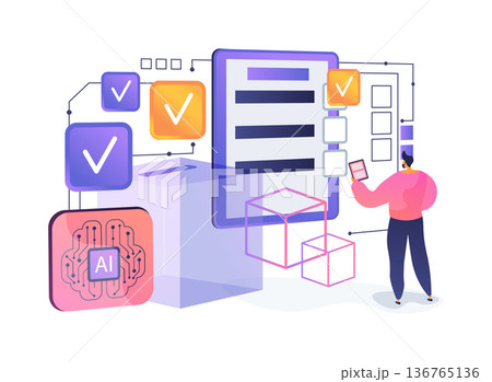 Blockchain Voting System abstract concept vector illustration. Blockchain Voting System abstract concept vector illustration. 136765136