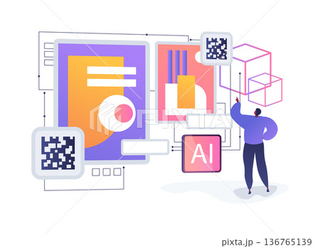NFT Art Marketplace abstract concept vector illustration. NFT Art Marketplace abstract concept vector illustration. 136765139