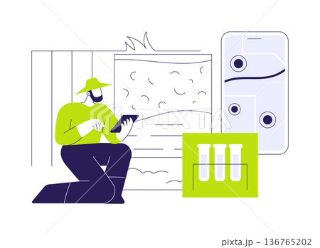 Soil sampling isolated cartoon vector illustrations. 136765202