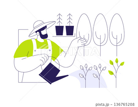 Agroforestry practices isolated cartoon vector illustrations. Agroforestry practices isolated cartoon vector illustrations. 136765208