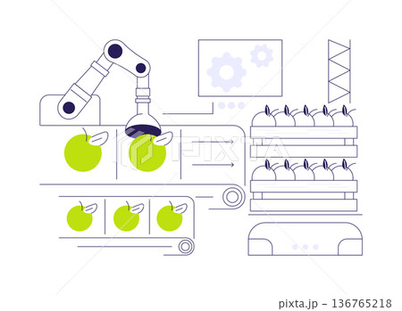 Sorting and packing robots isolated cartoon...のイラスト素材 [136765218] - PIXTA