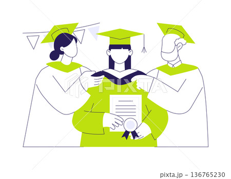 Hooding ceremony isolated cartoon vector illustrations. Hooding ceremony isolated cartoon vector illustrations. 136765230