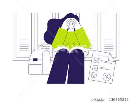 Failed the test isolated cartoon vector illustrations. 136765235